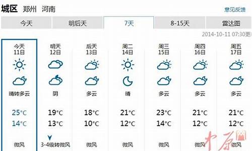 河南郑州14号天气_河南郑州14号天气预报查询